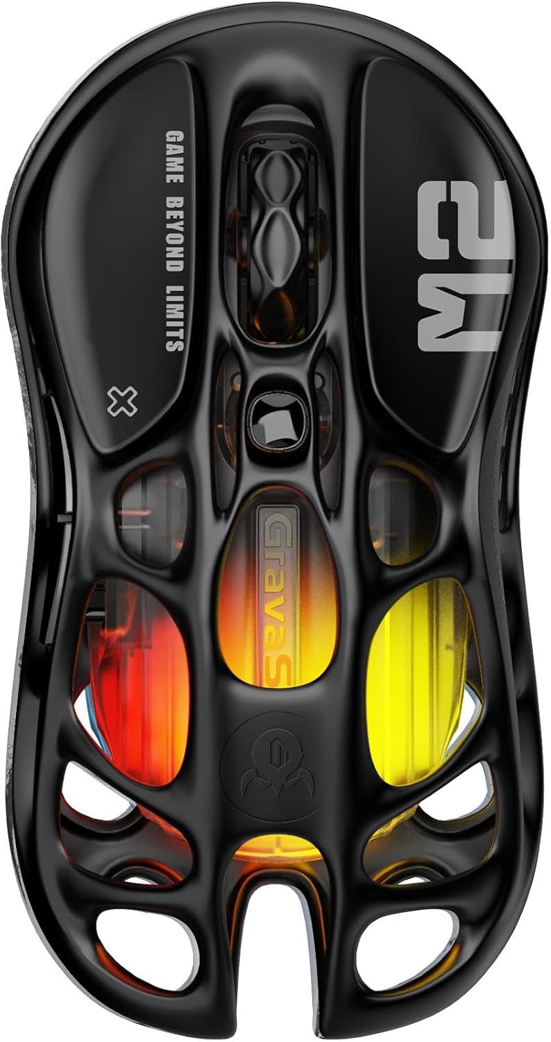 GravaStar Mercury M2 ゲーミングマウス 無線・有線対応 軽量79g 26000DPI RGB光！【プロゲーマー向け】