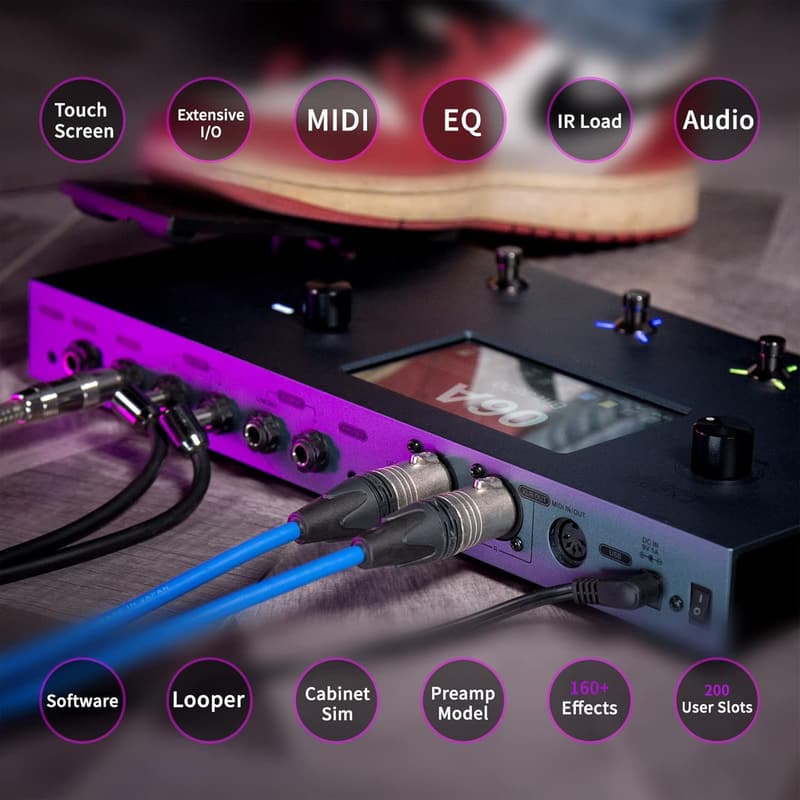 FLAMMA FX200 ギターペダル プログラム可能なエフェクター 5インチLCDタッチスクリーン搭載