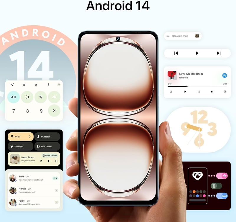 UMIDIGI Note 100A Android 14 スマホ 8GB+256GB/1TB拡張 SIMフリー 6.8インチ 120Hz 13MPカメラ 5000mAhバッテリー デュアルSIM ブルー