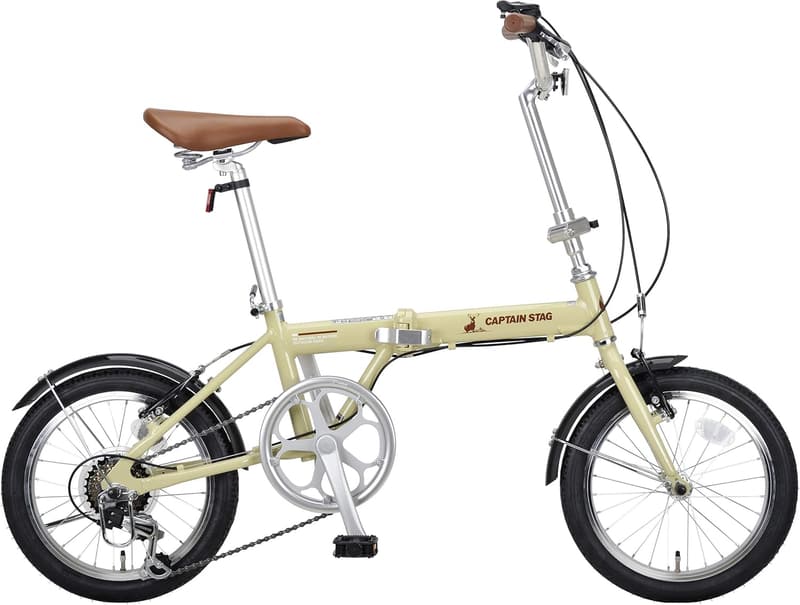 キャプテンスタッグ AL 16インチ 軽量折りたたみ自転車 アルミフレーム