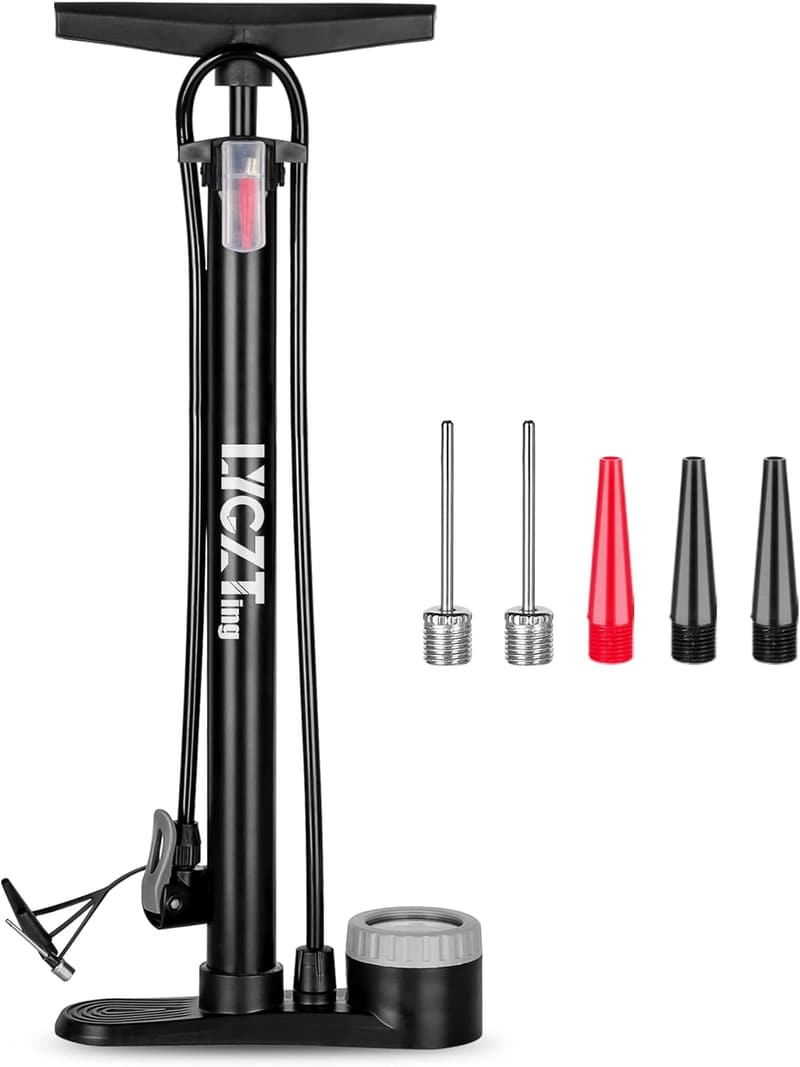 自転車用ポータブルエアポンプ 160PSI 3WAY対応 エアゲージ付き