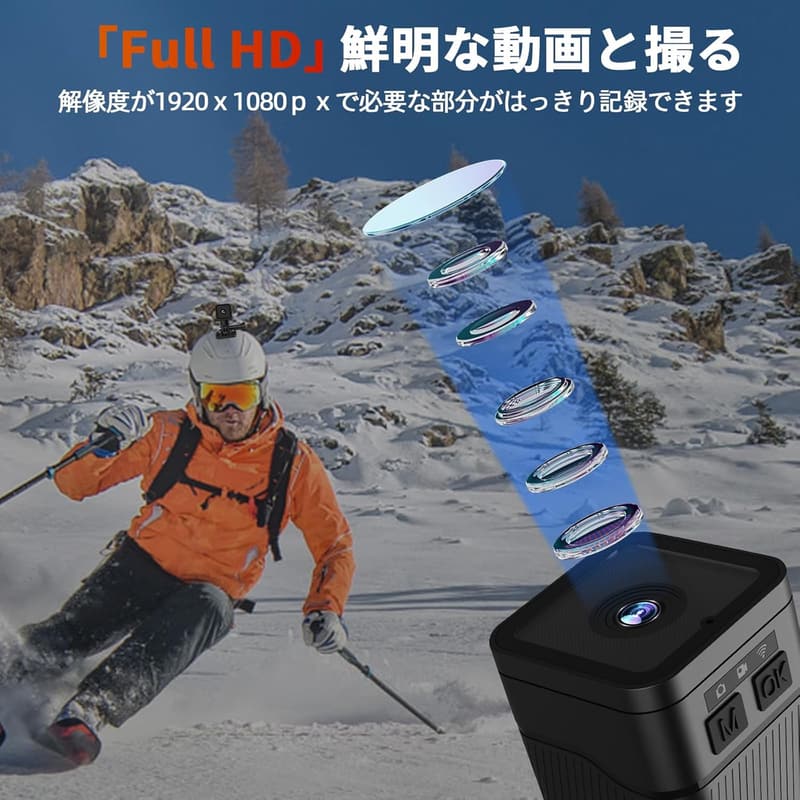 自転車用バイクドライブレコーダー 1080p 防水 ミニカメラ USB充電式 日本語説明書付き