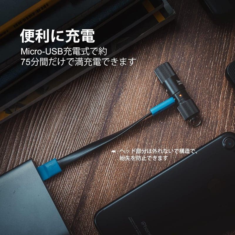 USB充電式ミニ懐中電灯 I1R 2 EOS 150ルーメン コンパクトキーホルダー