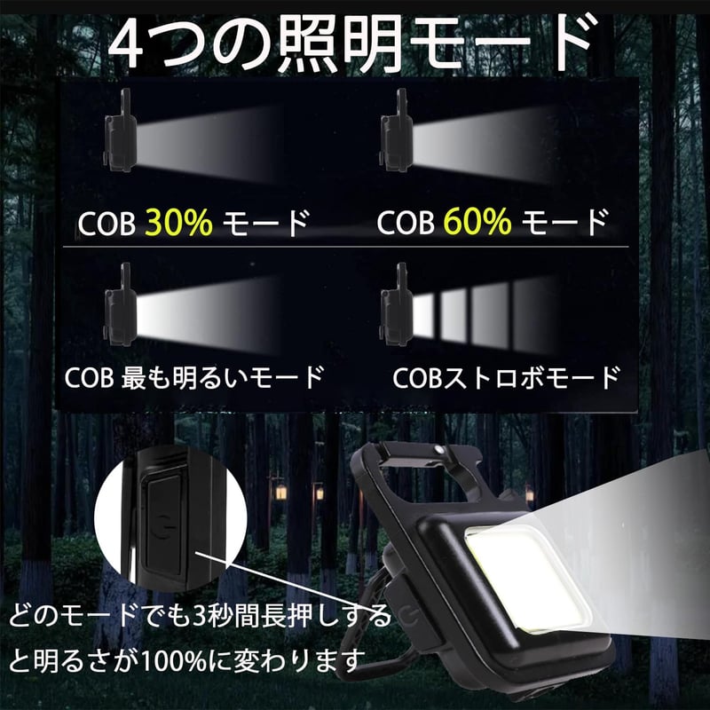 充電式ポケットライト 1,000ルーメン 4モード ウォーキング・キャンプ用