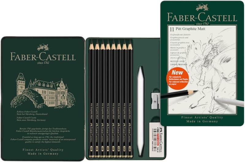 グラファイトスケッチセット11点 - Faber-Castell Pittマット鉛筆セット【日本正規品】