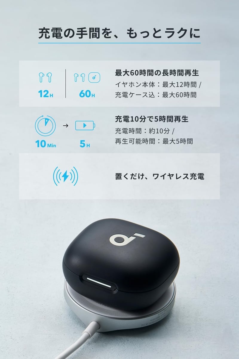 Anker Soundcore P40i 完全ワイヤレスイヤホン ブラック - ウルトラノイズキャンセリング、最大60時間再生