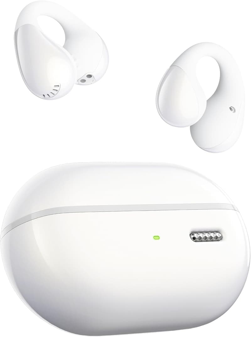 VGP2025金賞受賞 SOUNDPEATS CC イヤーカフ型ワイヤレスイヤホン Bluetooth5.4/IPX5防水/最大24時間再生/専用アプリ対応 (ホワイト)