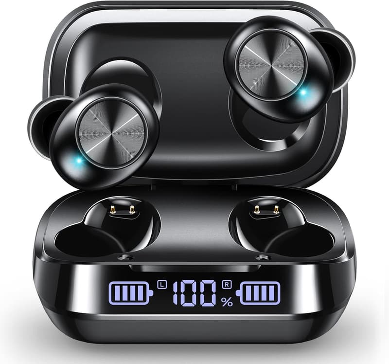 Bluetooth イヤホン ワイヤレス Hi-Fi 48時間再生 自動ペアリング 防水 IPX7 タッチコントロール ブラック