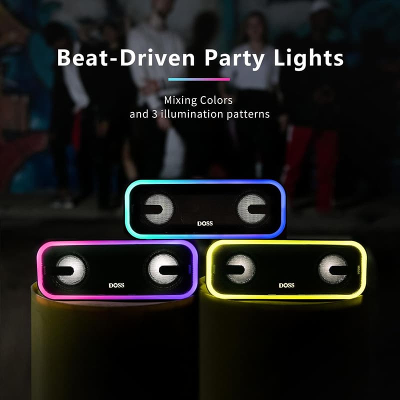 ポータブルBluetoothスピーカー 24W重低音 IPX6防水 TWS対応【15時間再生/マイク内蔵】（グレー）