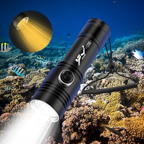 ダイビングライト 2600ルーメン LED 防水 超軽量 水中70M ナイトダイビング用