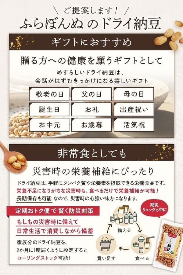 国産ドライ納豆 200g 低温製法で納豆菌が生きている【うすしお】