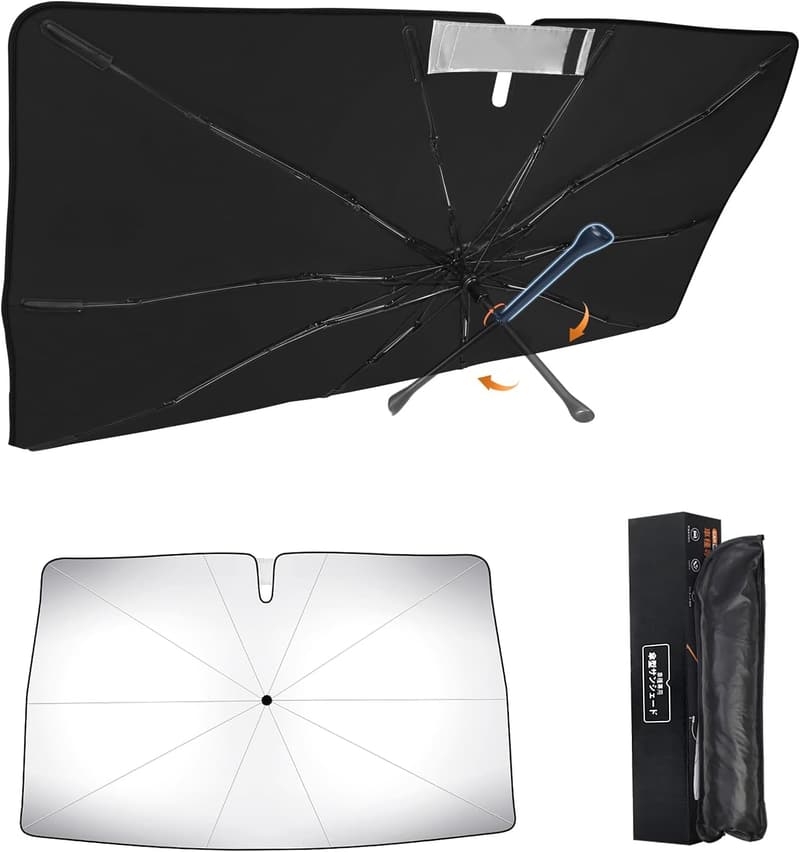 アクア 10系専用 傘型サンシェード 360°回転 UVカット 断熱 フロントガラス用