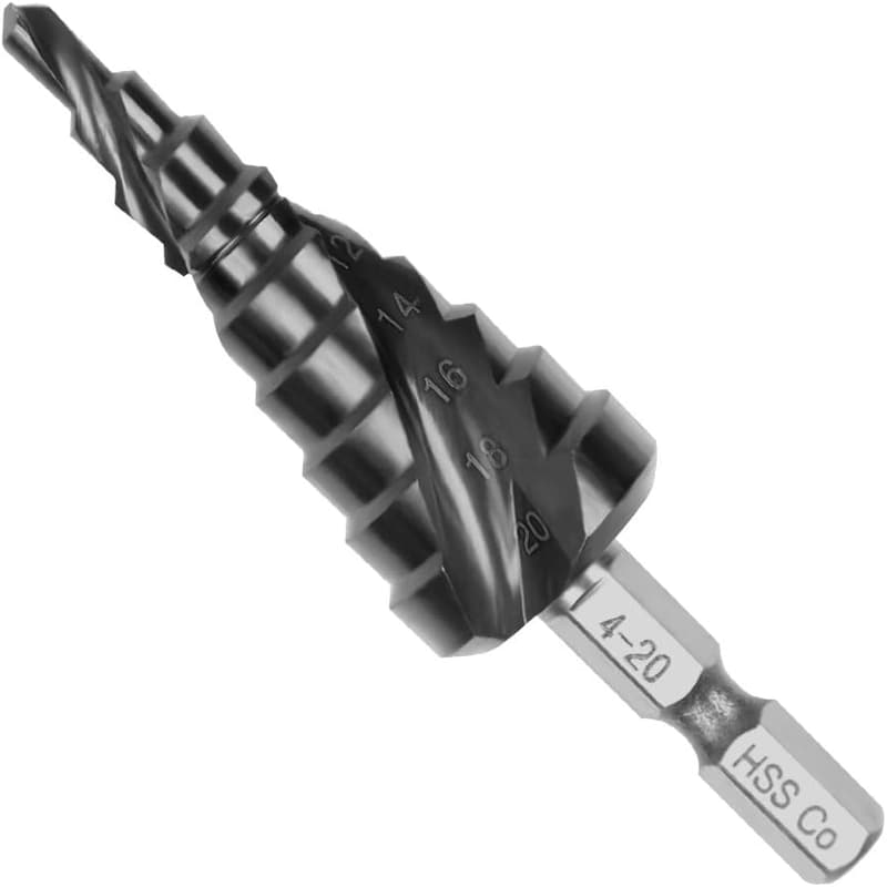 ステンレス用 六角軸ステップドリル 窒化チタンコーティング HSS-Co M35 (4-20mm)