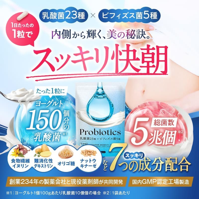 【薬剤師監修】ビフィズス菌サプリ 5兆個配合 国内GMP製造 (30日分)