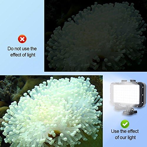 水中用LEDビデオライト 84LED 調光機能付き 防水164フィート対応 ブラック