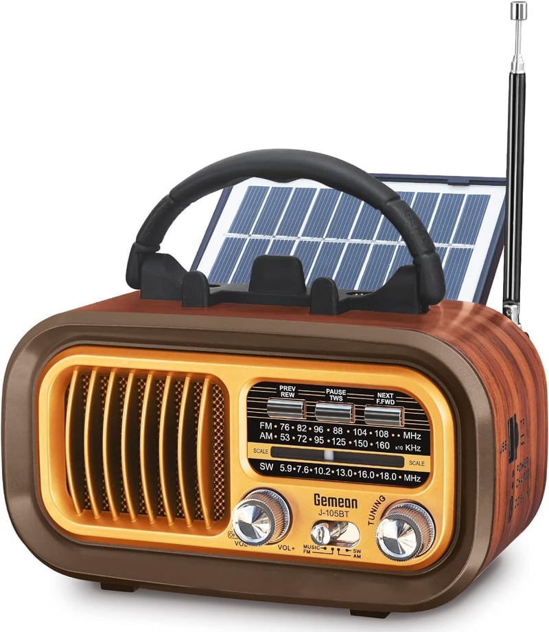 高感度Bluetooth対応携帯ラジオ FM/AM/短波 USB/SDカード MP3プレーヤー レトロデザイン