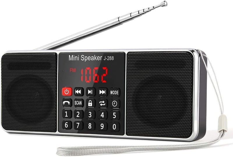 ポータブルBluetooth対応スピーカー内蔵ラジオ（黒色）