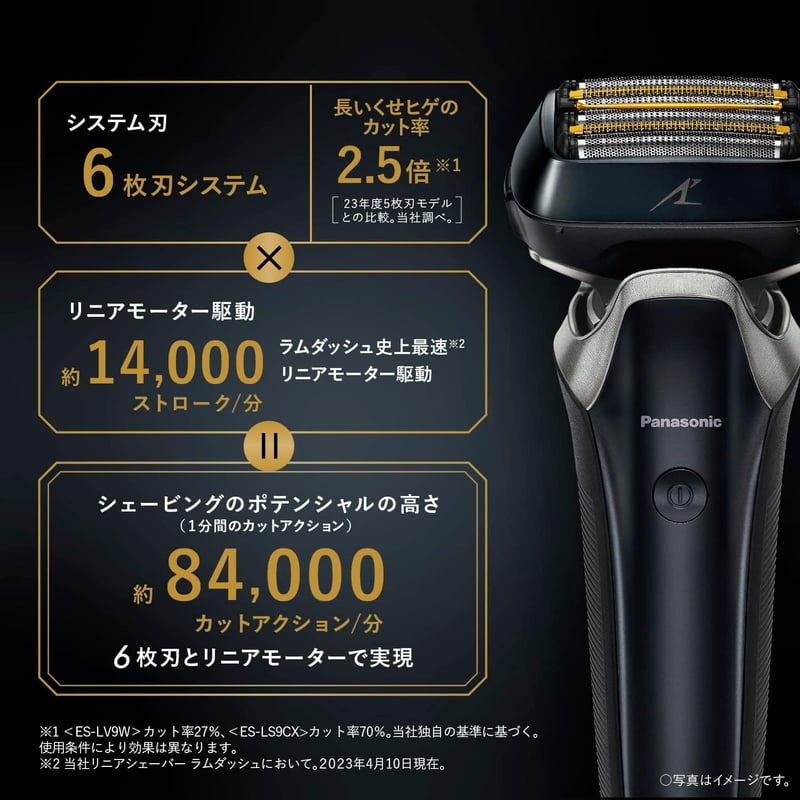 パナソニックラムダッシュPRO メンズシェーバー 6枚刃 全自動洗浄機・USB充電ケース付き