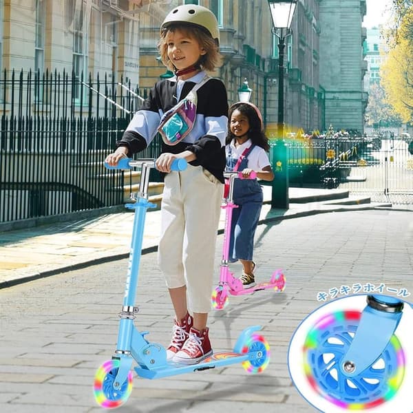 2025年改良型 子供用LEDタイヤ付きキックボード