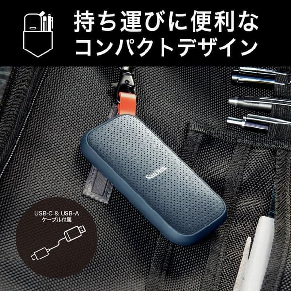 SanDisk 1TB 外付けポータブルSSD USB3.2 Gen2 読出最大800MB/s