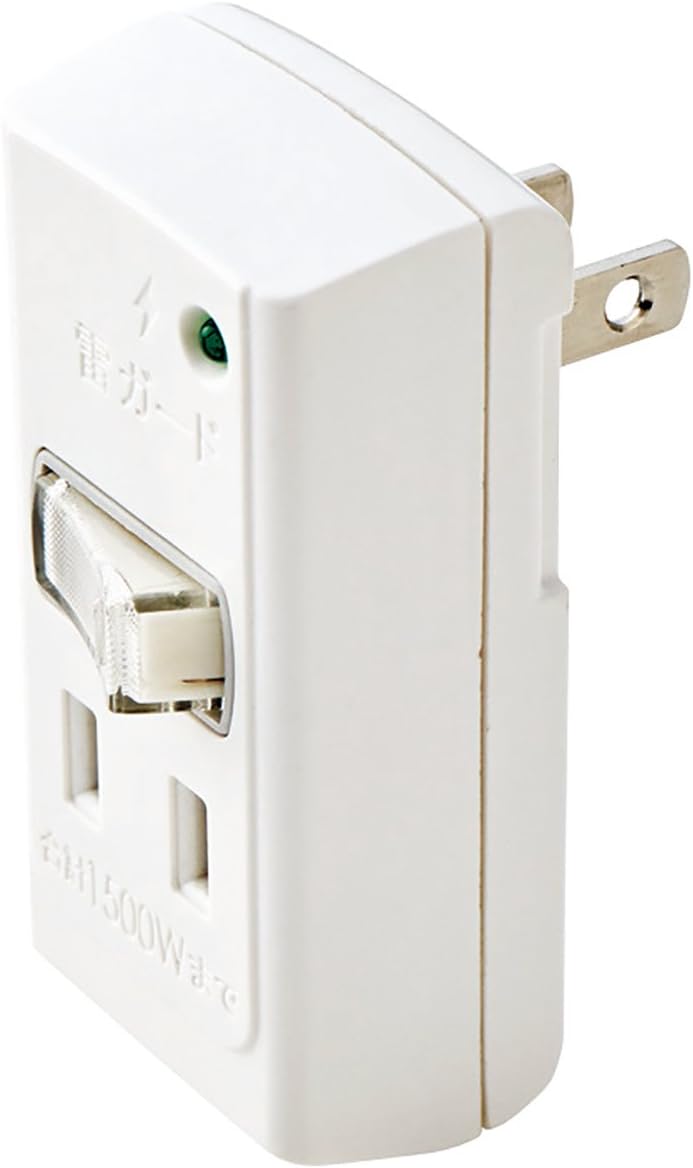 エレコム 雷ガード付きトリプル電源タップ 2口ホワイト T-KTR03WH