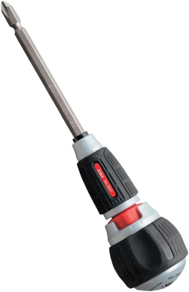 据え置き型ラチェットドライバー 差替式クイックボール72 No.397-D - 電気工事用 プラス・マイナス兼用