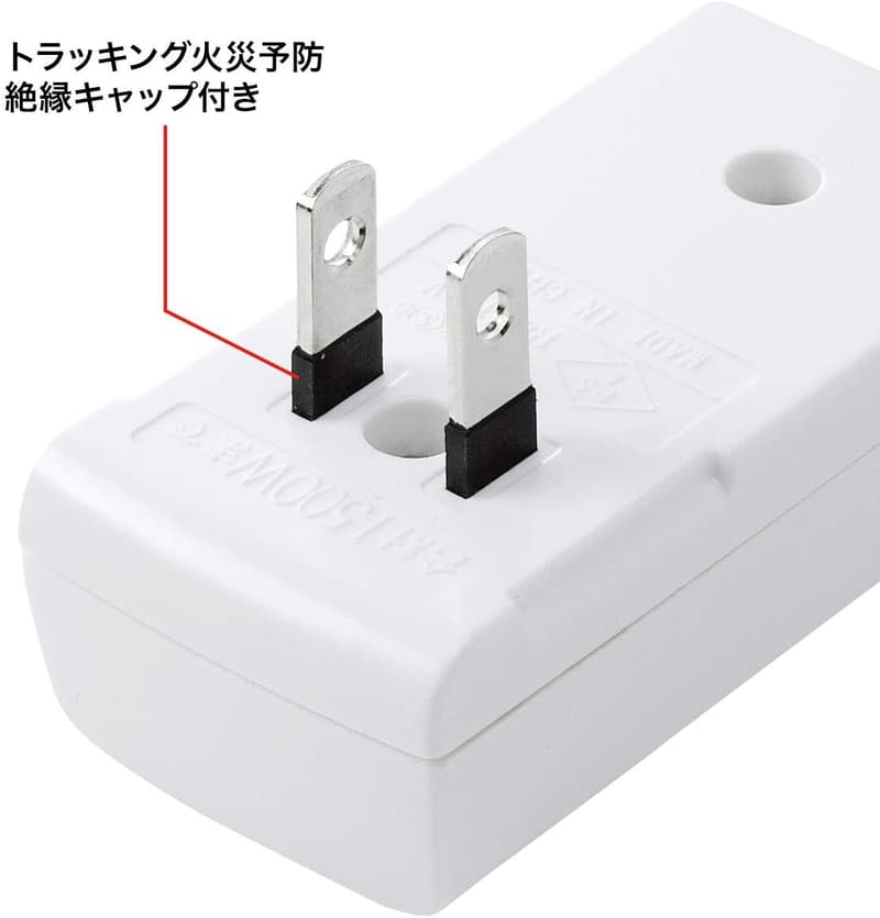 雷ガード付き3個口小型タップ ホワイト TAP-SP222