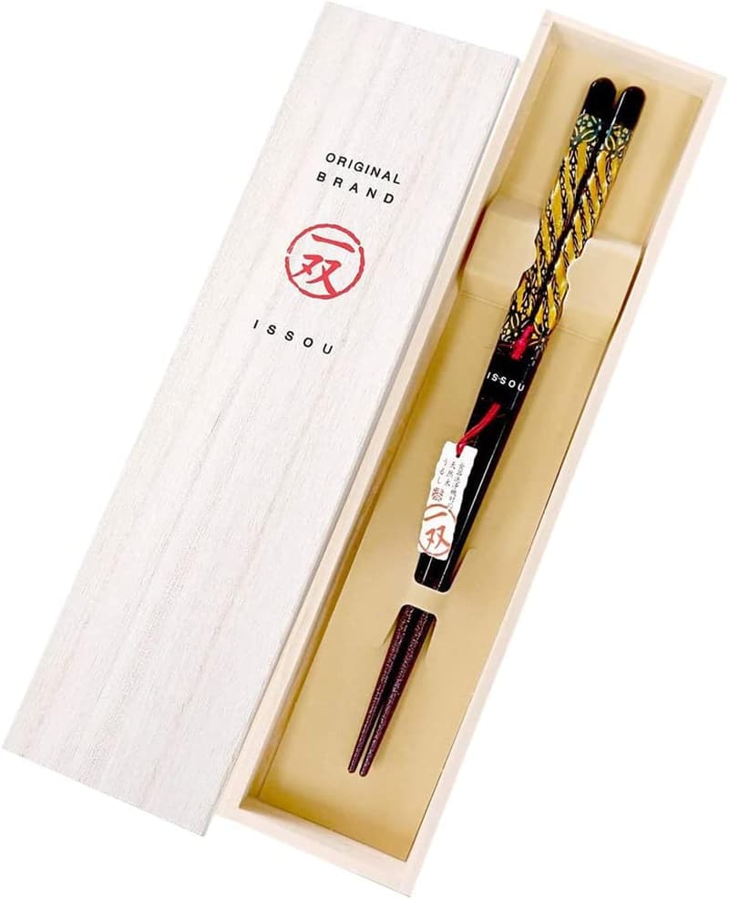 父の日ギフト 一双 漆塗り箸 23.5cm 桐箱入り 食洗機対応 男性用