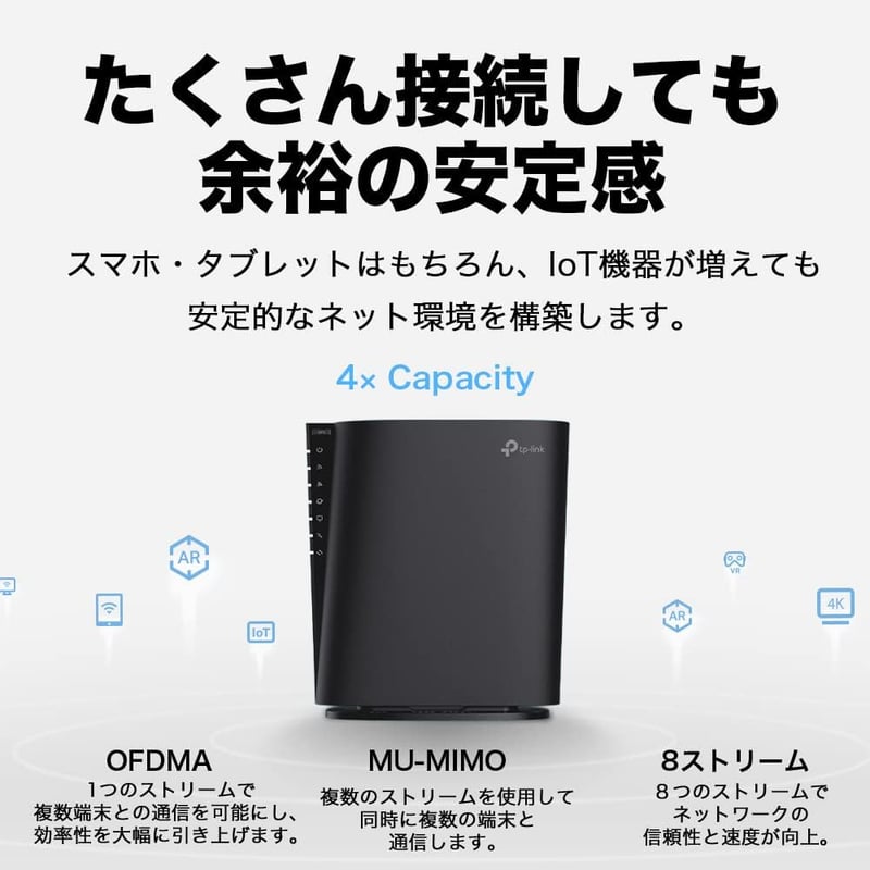 TP-Link WiFi ルーター Archer AX80 無線LAN WiFi6 11AX 4804 + 1148Mbps 2.5Gbps WAN/LANポート対応