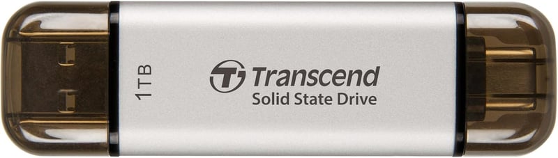 ポータブルSSD 1TB 高速1050MB/s Type-A/Type-C両対応 シルバー