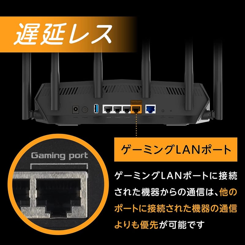 WiFi6対応デュアルバンドゲーミングルーター TUF-AX5400 メッシュ機能付 3階建 / 4LDK対応