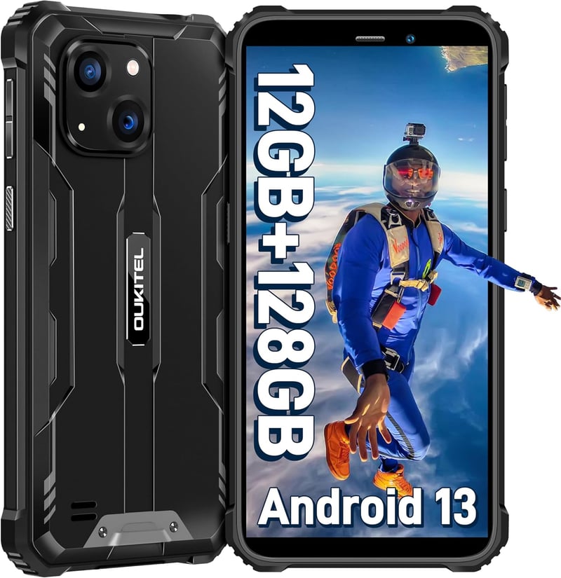 OUKITEL WP32 防水防塵耐衝撃 スマホ 12GB RAM 128GB ROM 6300mAhバッテリー 6インチHD+ デュアルカメラ Android13