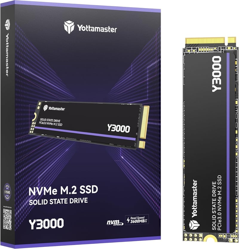 Yottamaster Y3000 1TB NVMe M.2 SSD 3100MB/s ゲーム用ストレージアップグレード