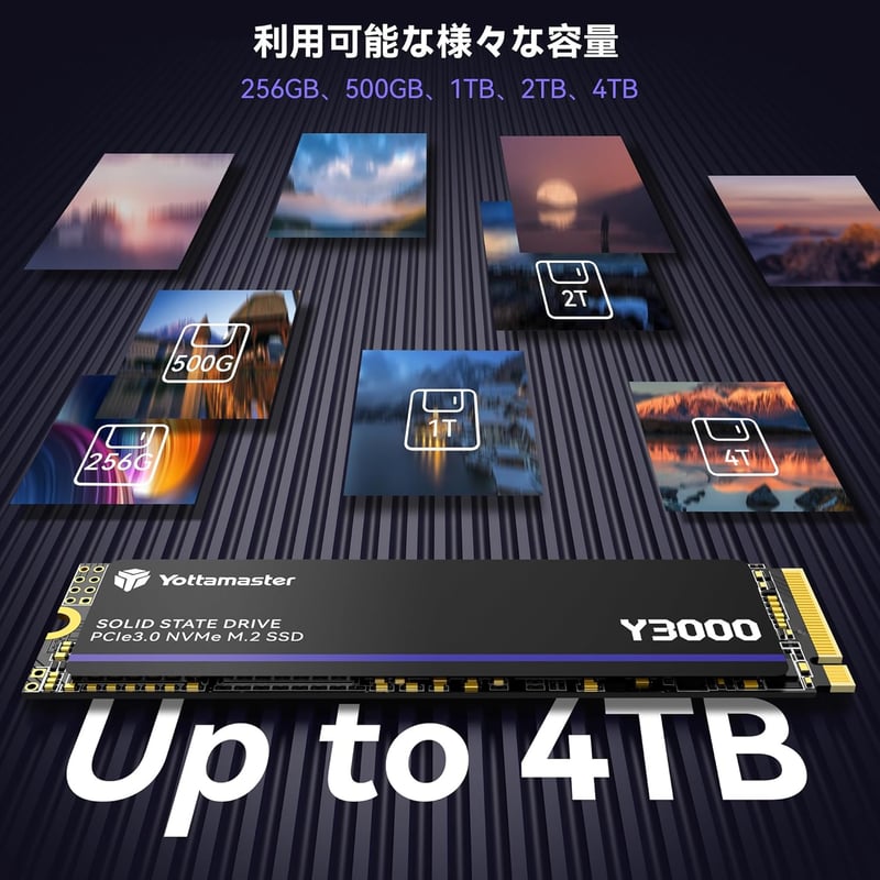 Yottamaster Y3000 1TB NVMe M.2 SSD 3100MB/s ゲーム用ストレージアップグレード