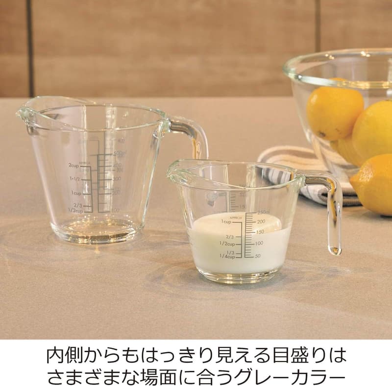 耐熱ガラス製メジャーカップ500ml - HARIO（ハリオ）グレー 日本製