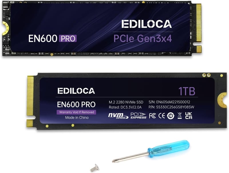 Ediloca EN600 PRO 1TB NVMe M.2 SSD 内蔵グラフェン冷却付き SLCキャッシュ