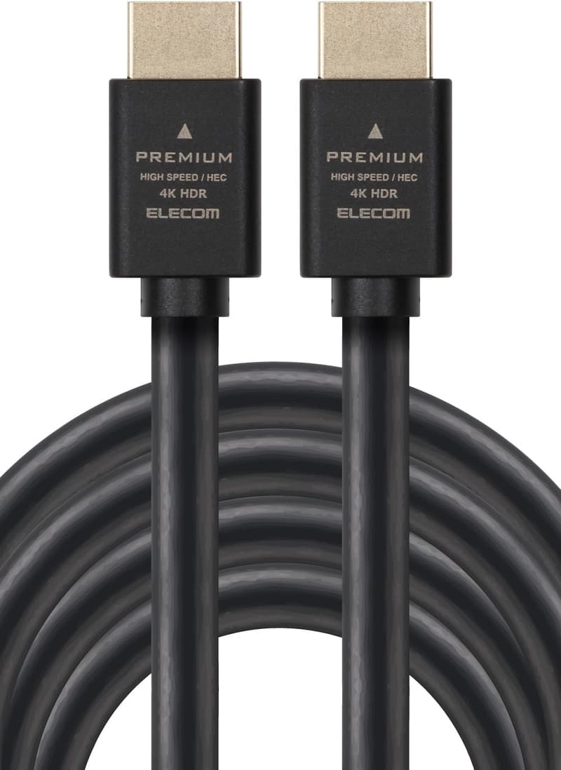 4K対応 HDMIケーブル 5m プレミアム ARC対応 18Gbps 黒 ECDH-HDP50BK