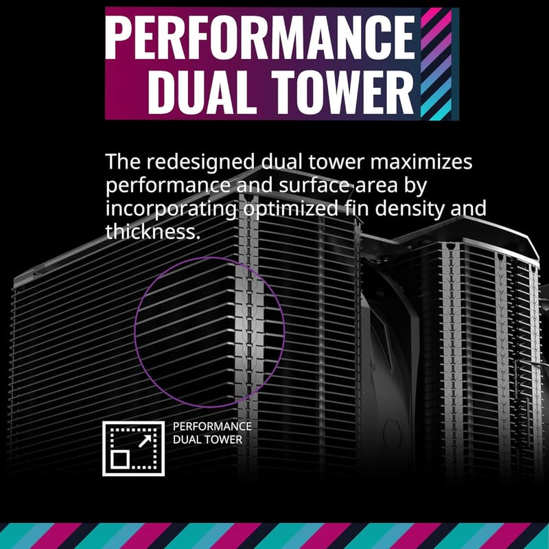 デュアルタワー空冷CPUクーラー LGA1700・AM5・AM4対応 8本ヒートパイプ MAM-D8PN-318PK-R1