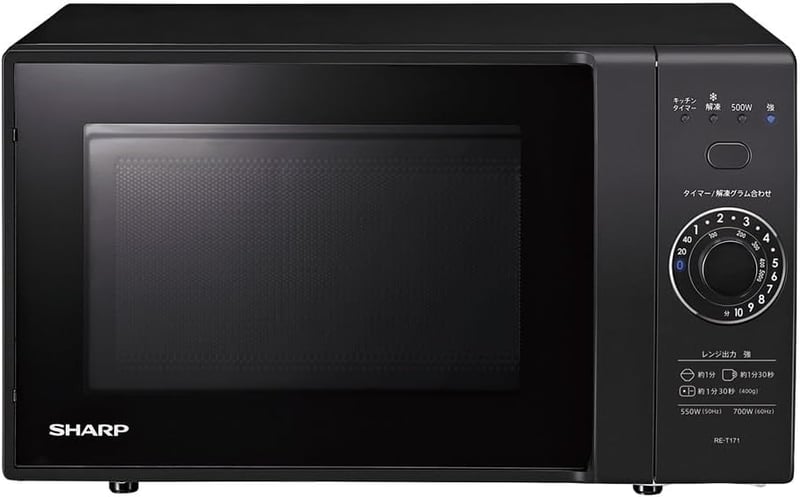 シンプルな単機能電子レンジ ブラック 17L RE-T171-B