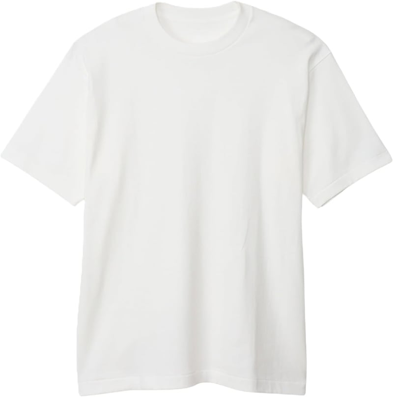 メンズ タグレス 丸胴 100%綿 半袖 Tシャツ シロ 白