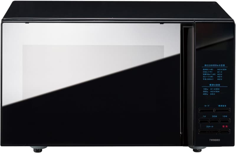 ツインバード 電子レンジ 20L ヘルツフリー 単機能 一人暮らし用 ブラック