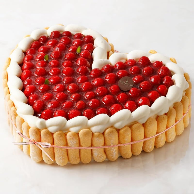特注ハート型木苺レアチーズケーキ 14cm - 洋菓子店カサミンゴー
