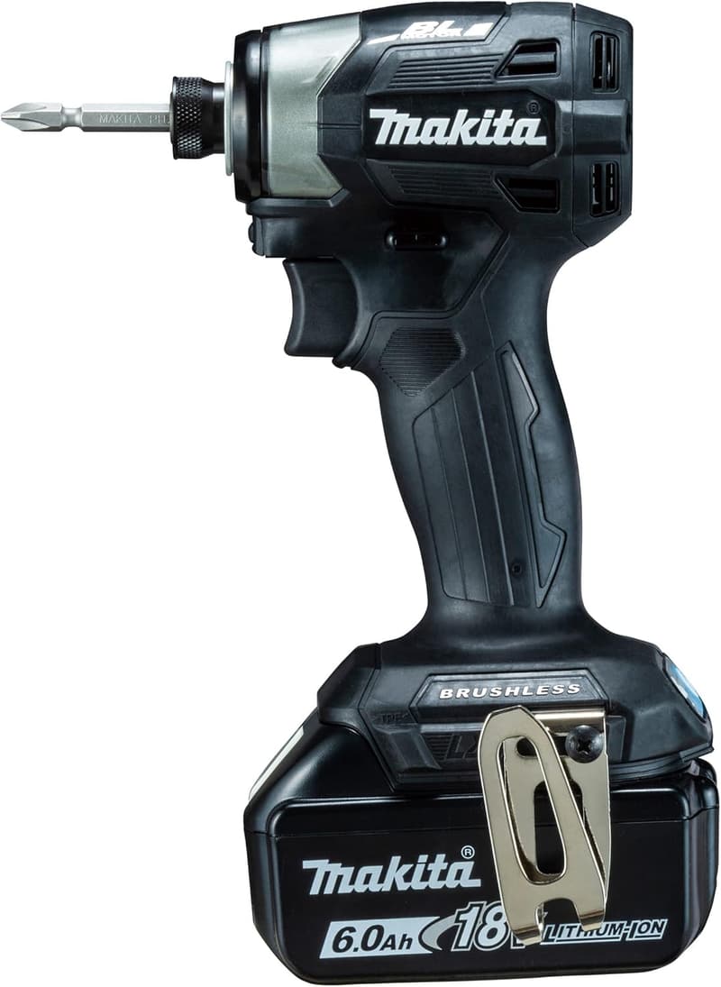 18V 6Ah マキタ充電式インパクトドライバ（黒）バッテリー2本・充電器・ケース付