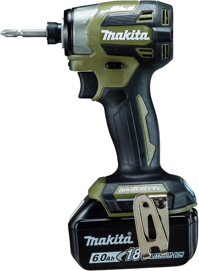 18V 6Ah マキタ充電式インパクトドライバ（オリーブ）バッテリー2本・充電器・ケース付
