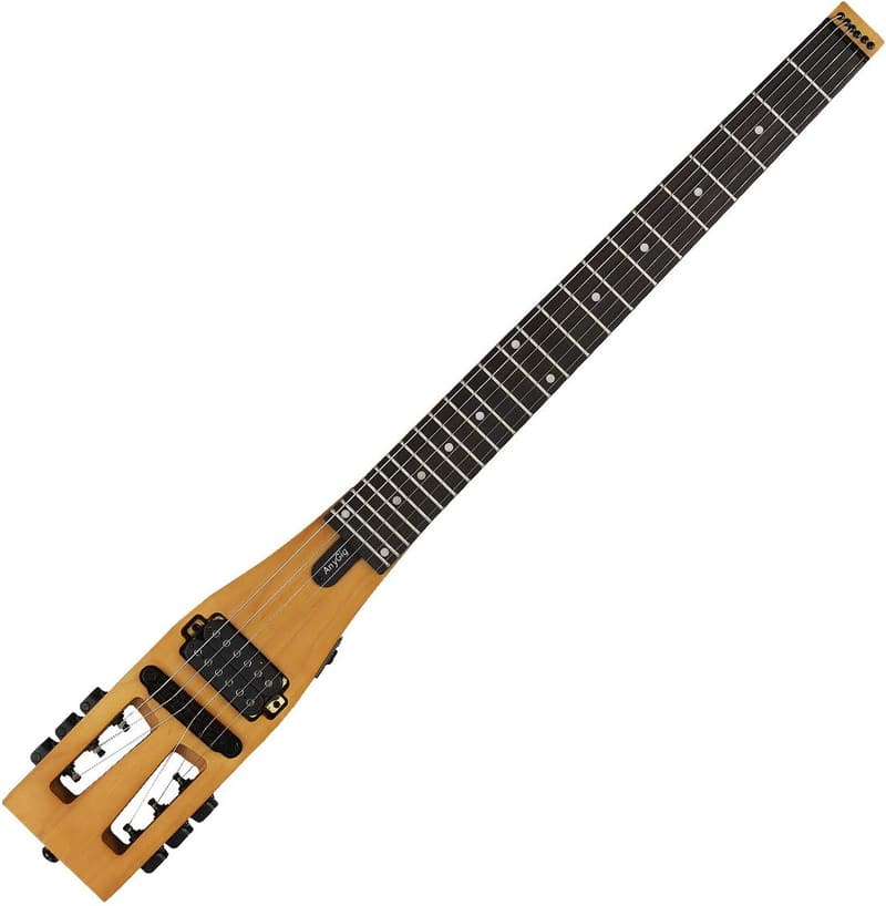 ポータブルエレキギター（右利き用） - 82cm ブラウン フルスケール ギグバッグ付き