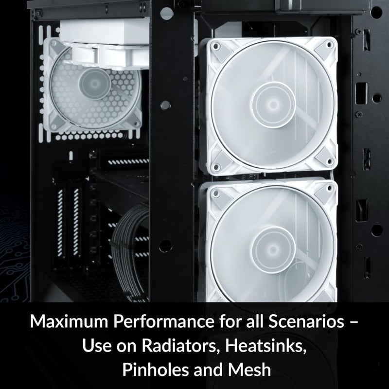 12cm角25mm厚ケースファン「P12 MAX WHITE」200~3,300 rpm