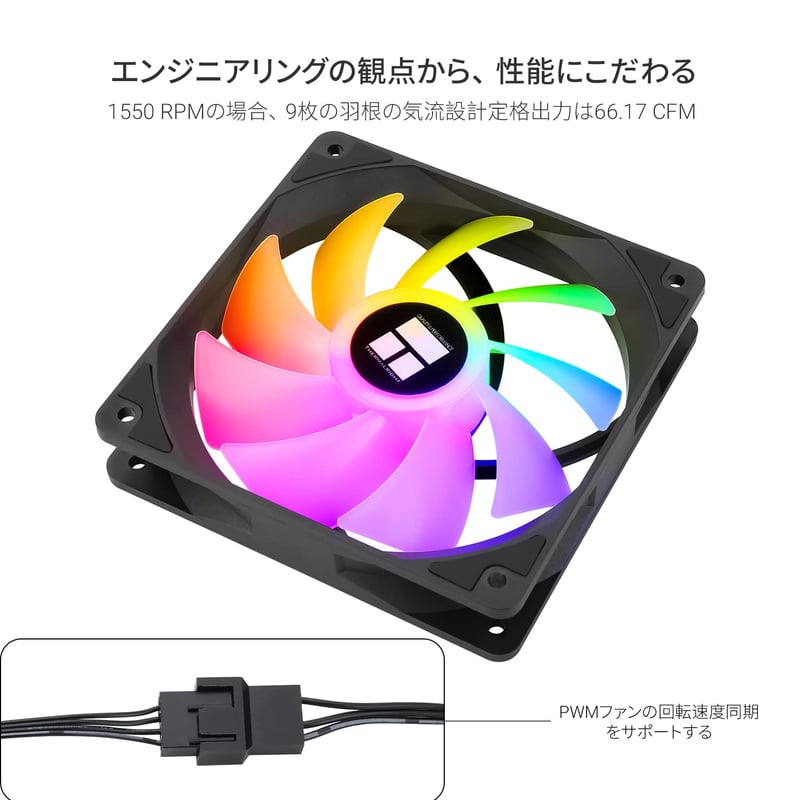 120mm ARGBケースクーラー用CPUファン（3個セット）静音4ピンPWM最大1500RPM