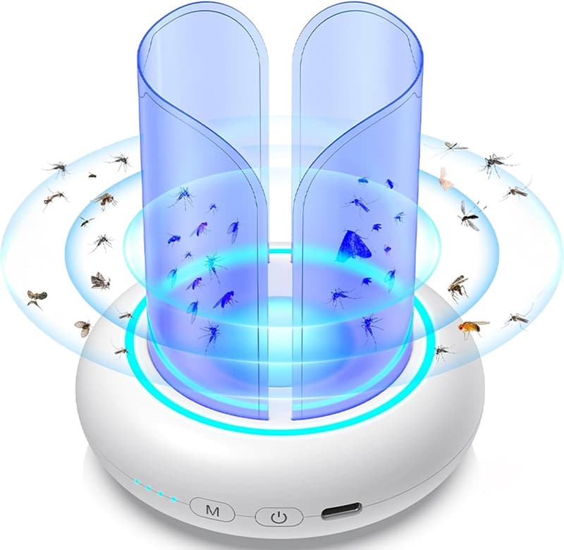 2025年モデル UV光誘引 粘着式捕虫器 LED付き 虫対策 無毒・静音 4枚粘着シート付
