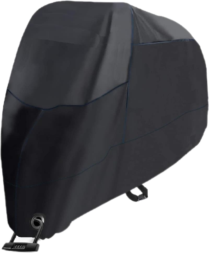 大型バイクカバー 防水 210D 厚手 超撥水 UVカット 盗難防止収納袋付 265×105×125cm