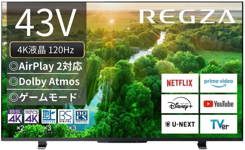 43インチ 4Kスマート液晶テレビ 4Kチューナー内蔵 (2022年モデル)